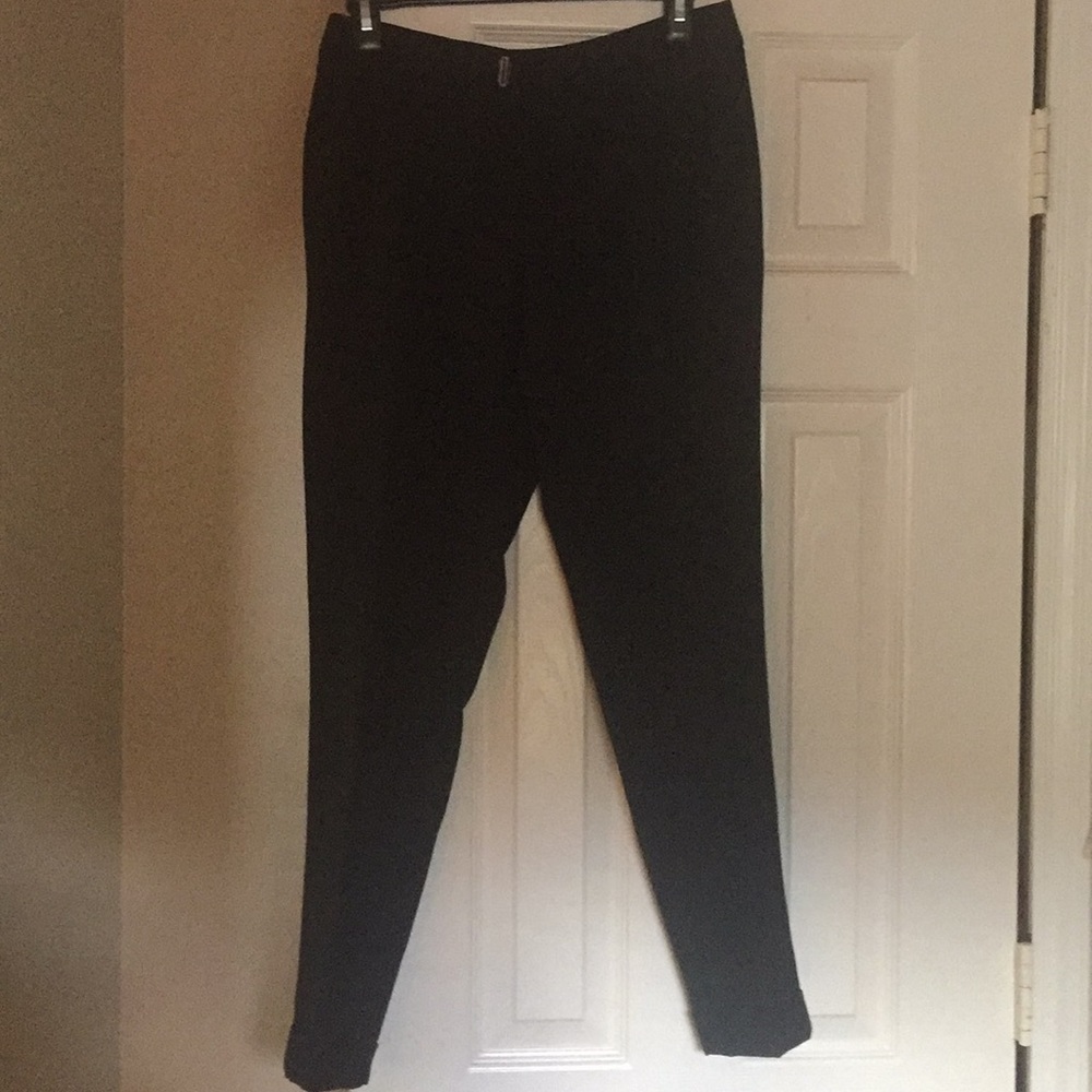 Soft drape tapered black ankle pants